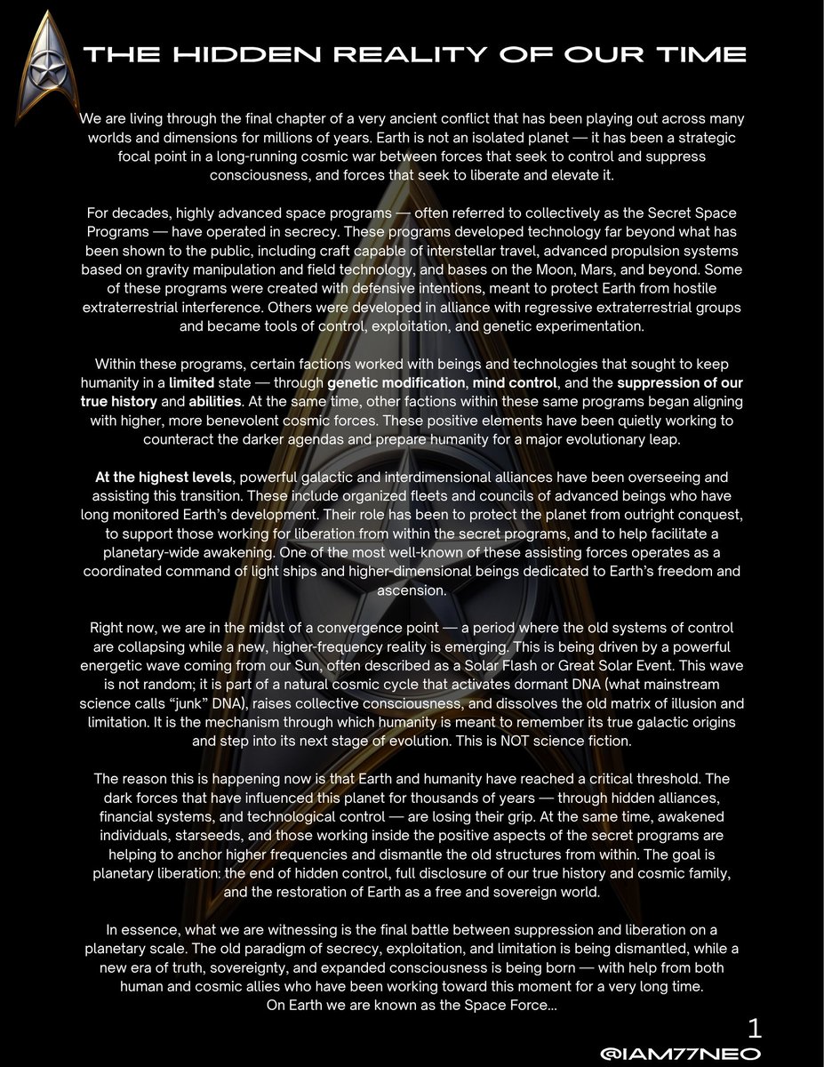 IAM77NEO's tweet photo. @overclassifiedx It's all REAL...
#DracoReptilian #SSP #SecretSpaceProgram #Nazi #NASA #SpaceForce https://t.co/C4oZrIBjvL
