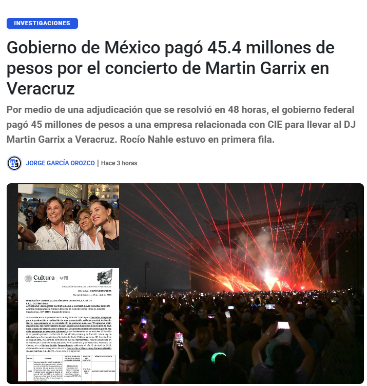 MLopezSanMartin's tweet photo. 💸 45.4 mdp costó el concierto del DJ Martin Garrix en Veracruz y con Nahle en primera fila

El evento ocurrió un mes después del derrame de hidrocarburo que contaminó las costas del estado

📷@jorgegogdl / @emeequis https://t.co/3dY3btWe1m