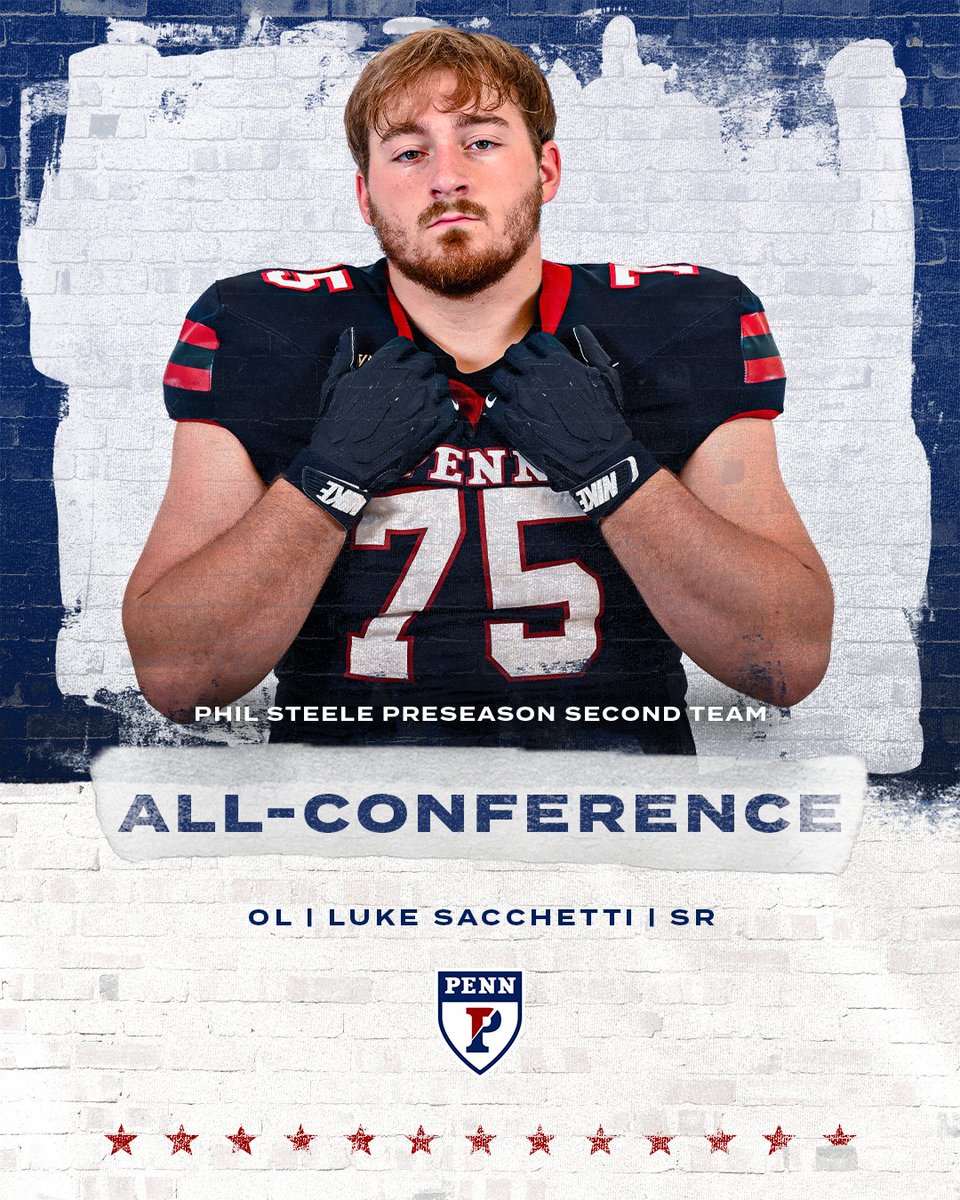 PennFB's tweet photo. Starting 2026 off with a bang 💥

Congrats to Jayden and Luke for earning Phil Steele Preseason All-Conference honors!

#FightOnPenn #1Team1HEARTbeat https://t.co/RLHUhYj5Ul