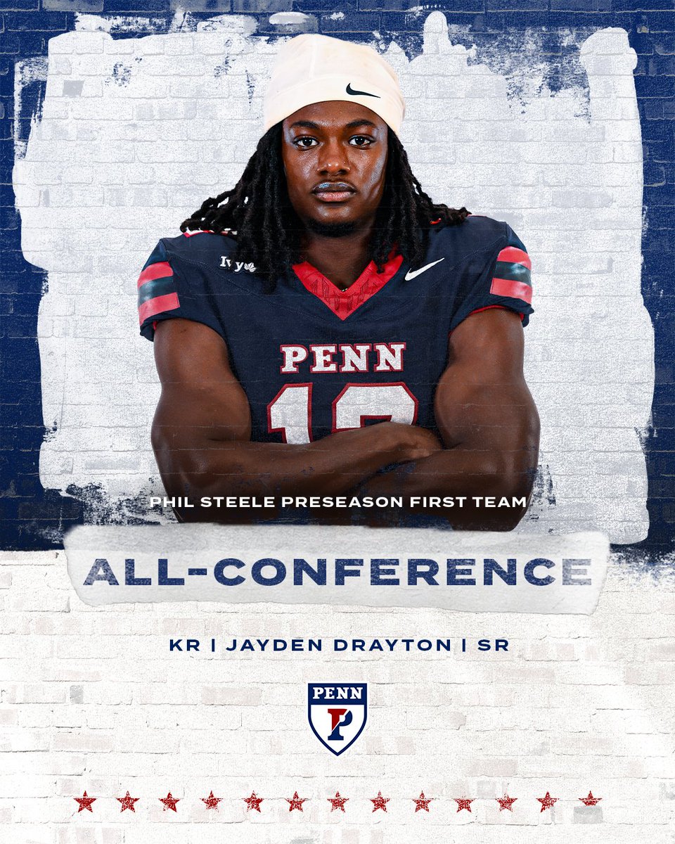 PennFB's tweet photo. Starting 2026 off with a bang 💥

Congrats to Jayden and Luke for earning Phil Steele Preseason All-Conference honors!

#FightOnPenn #1Team1HEARTbeat https://t.co/RLHUhYj5Ul