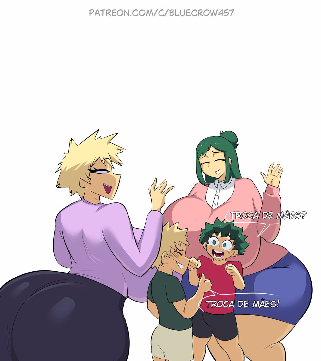 MIKUBRASIL01's tweet photo. Um troca de mães 👩‍👦👩‍👦
Comissão feita pro mim 
Tradutor:Yukka-chan 
Artista:@blue_croow https://t.co/lMGP5hz1l8