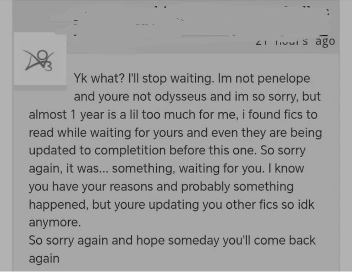 luv_meX23's tweet photo. some fanfic readers will be like “i wonder why fanfic writers don't share their works anymore” and then this is them when a writer is kind enough to share something they write as a hobby, for their own enjoyment with them for free. https://t.co/JHGR9TRrNI