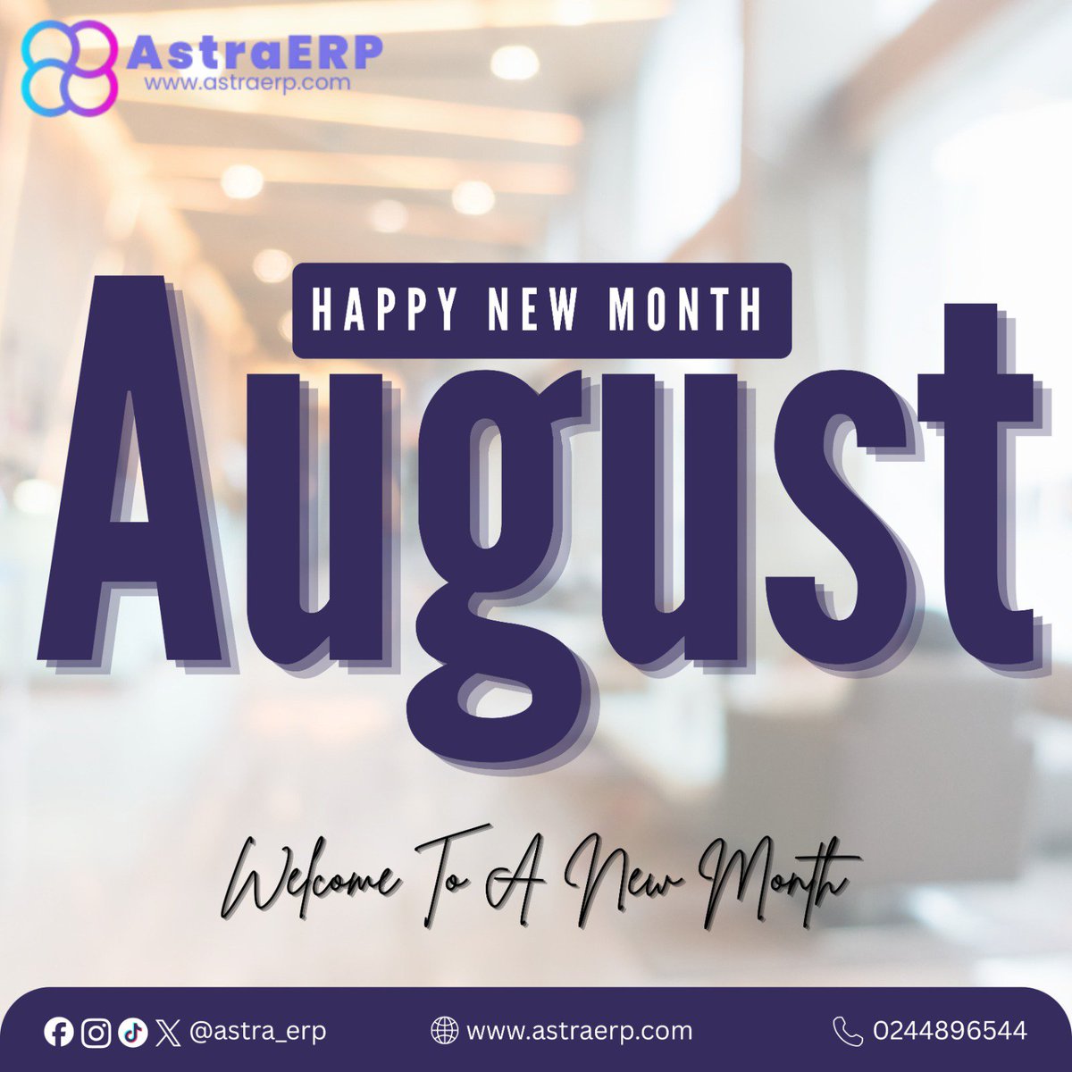 astra_erp's tweet photo. Happy New Month from AstraERP! ✨
A new month brings new opportunities to grow, innovate, and achieve more. May your business experience greater efficiency, smarter decisions, and outstanding success.
Here’s to a productive and prosperous month ahead with AstraERP https://t.co/2gUrUOD3AK