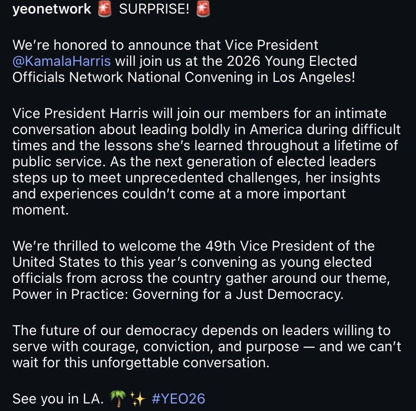 archivekamala's tweet photo. “Vice President Harris will join our members for an intimate conversation about leading boldly in America during difficult times and the lessons she’s learned throughout a lifetime of public service.” https://t.co/rYPThfs7kl