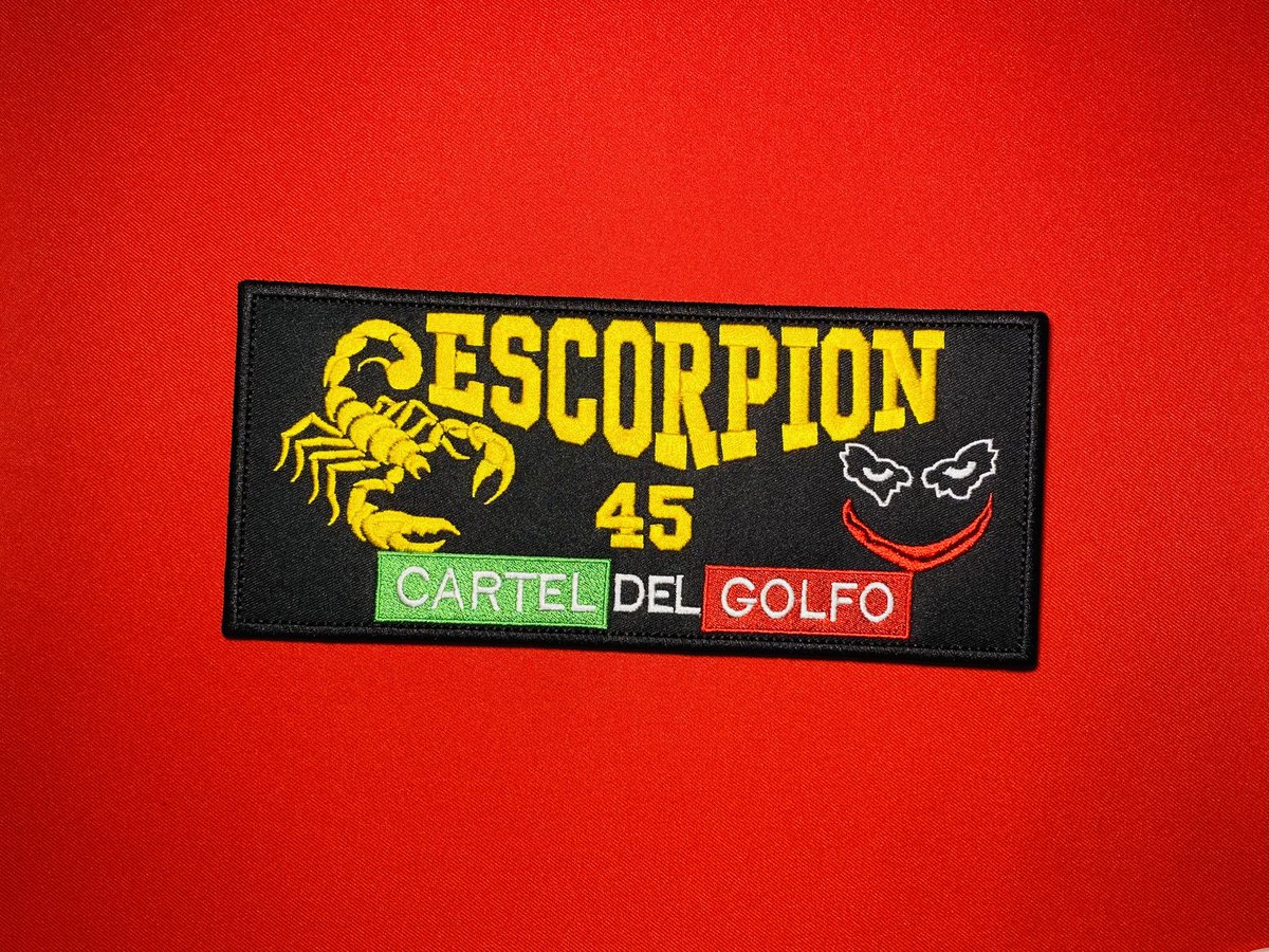 3SJShop's tweet photo. Escorpión 45 Cartel del Golfo Patch – 9” x 4” Embroidered Replica Panel

https://t.co/R10p7Tuak6 https://t.co/kCT3uwz0OR