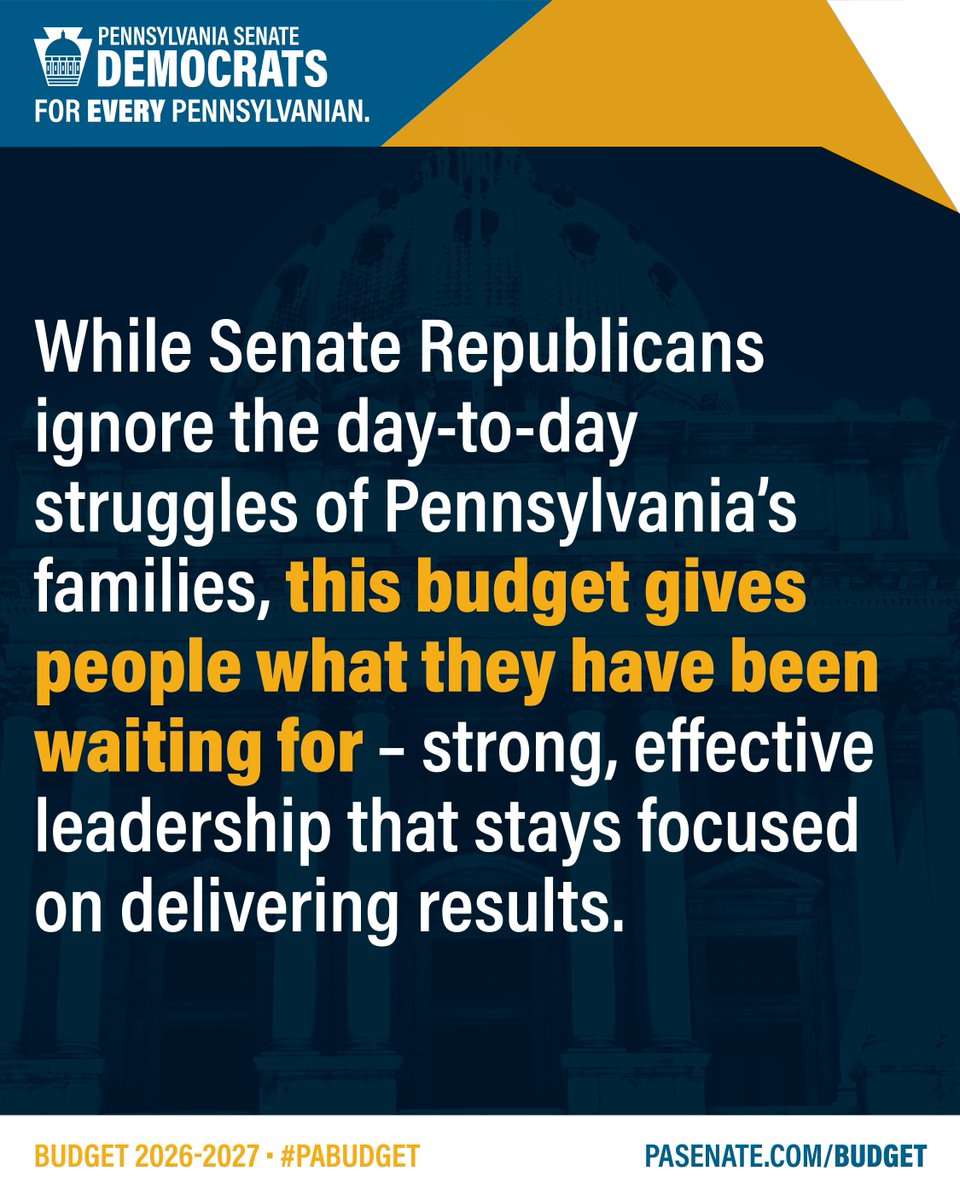 PaSenateDems's tweet photo. People have been hit hard by the failed Republican economic policies. That's why we made sure this budget put money back into your pockets.

This helps:
🔷 Retirees
🔷 Families
🔷 PA workers
🔷 Student teachers
🔷 Childcare workers

Learn more:
https://t.co/uJoEcumqZN https://t.co/cPsgVLtqFg