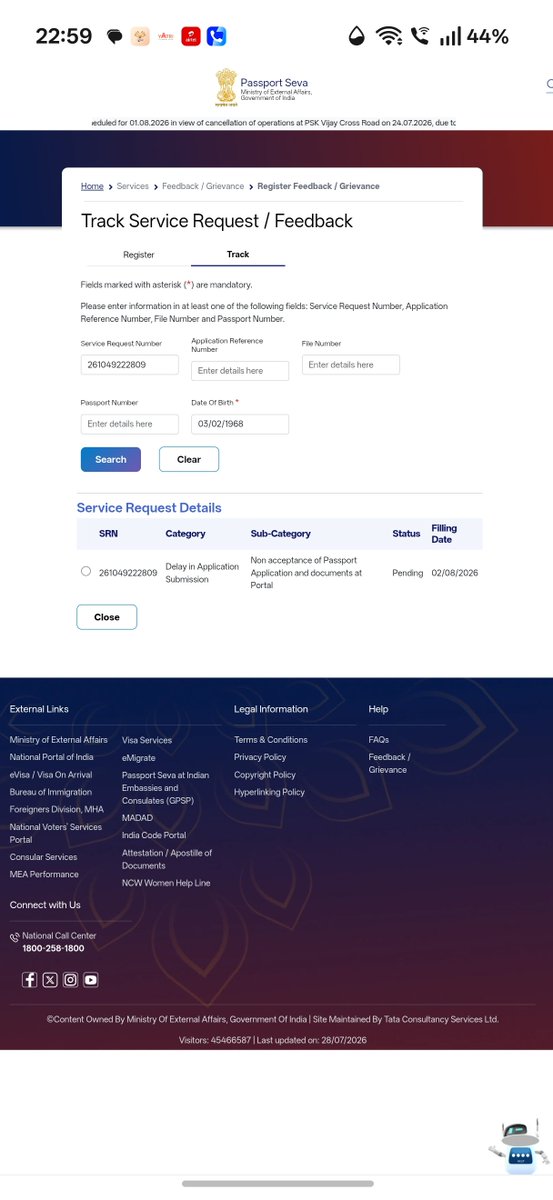 dsdhuri's tweet photo. Dear sir, madam
Why my complaint 261049222809 pending ? No solution on problem???
@passportsevamea https://t.co/XRjejRT95d