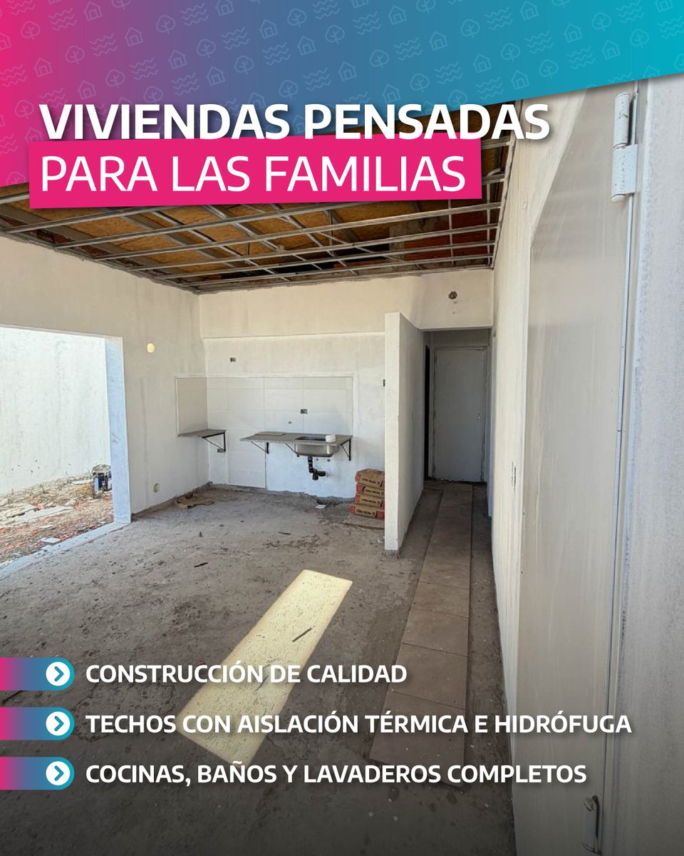 MinHabitatPBA's tweet photo. ¡Mirá cómo son las casas que tenemos #EnMarcha en #SanVicente!
Se trata de un proyecto de 200 viviendas en la localidad de Alejandro Korn y cuentan con una superficie que va desde los 56 a los 58 m2. https://t.co/ylYHxxGRPL
