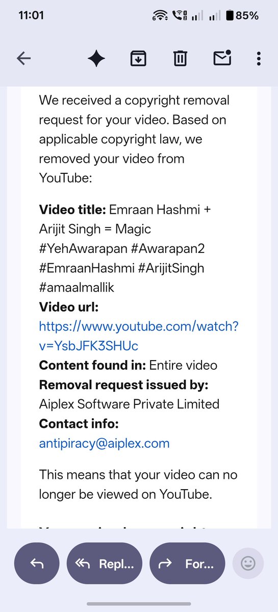 SAHIL7415's tweet photo. Dear @VisheshB7 @emraanhashmi 🙏
We’ve been supporting &amp; promoting #Awarapan2 through our reactions and positive reviews. Unfortunately, we received a copyright strike from your Content ID partner, which is affecting our channel.
Kindly help us get the strike retracted. M Bros .. https://t.co/X3knw9056C