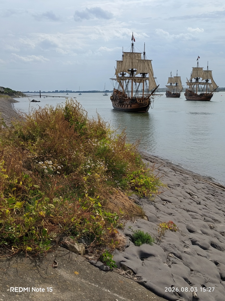 CyprusPictures's tweet photo. #KnottEnd on Sea, walk along the River Wyre #Lancashire on the opposite side to #Fleetwood @OverWyre today - I think we're being invaded! https://t.co/5j0HivxGDg