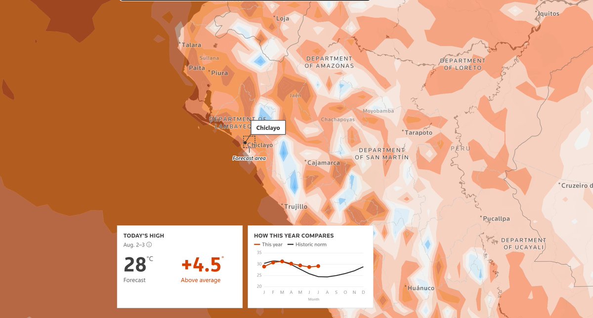 ginopw_airsea's tweet photo. E⚠️xcelente herramienta q permite consultar temperatura promedio, anomalías térmicas y tendencias basadas en datos d @ECMWF

Muy fácil d navegar, c/búsqueda x ciudad y zoom dinámico para evaluar el impacto a escala local (~31 km)

https://t.co/WJ1gILV9e7

Felicitaciones @Reuters‼️