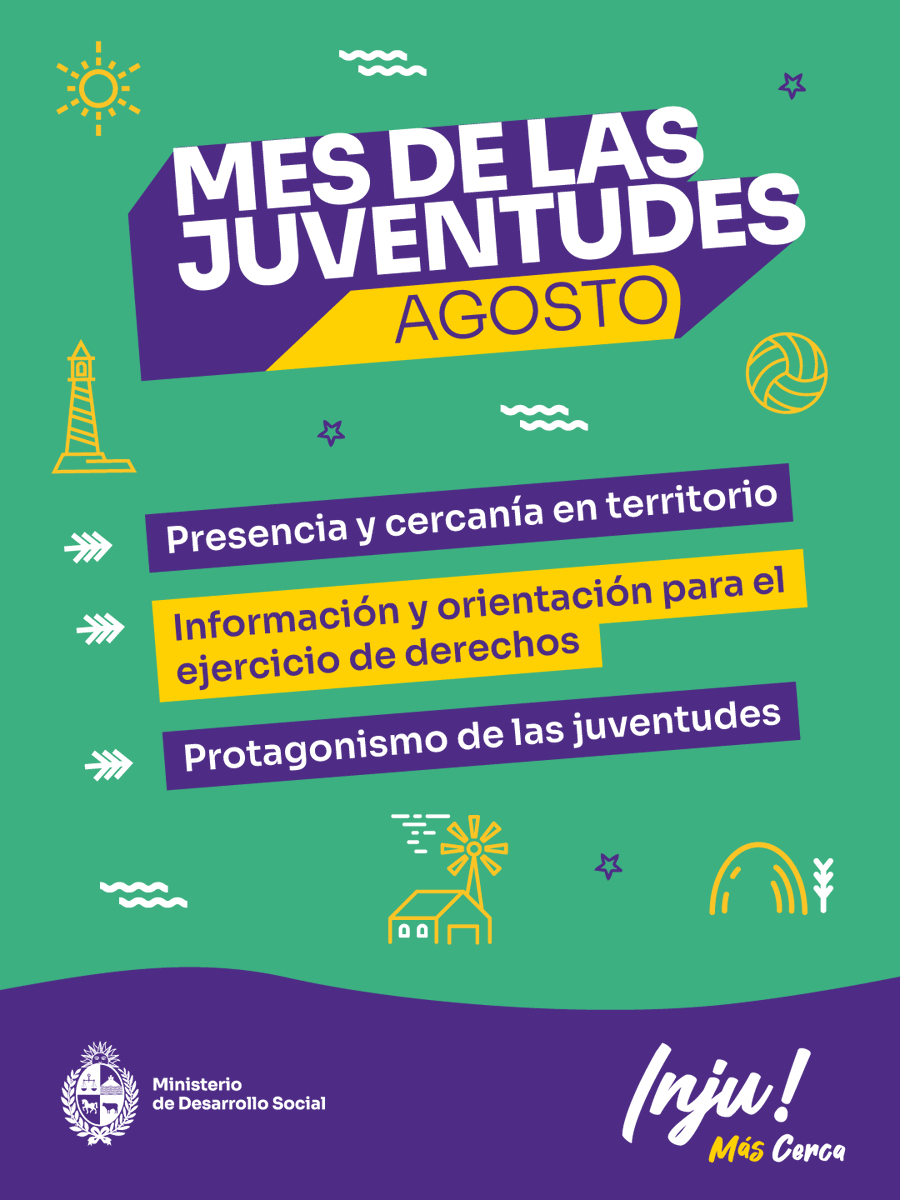 midesuy's tweet photo. ✨ Agosto es el Mes de las Juventudes

Participación, derechos y presencia territorial para encontrarnos y construir colectivamente.

Desde el @inju_uy  te invitamos a formar parte de las actividades en todo el país. 

📅Conocé la agenda completa: https://t.co/okpoxNjS2y https://t.co/VU2dK8v9vV