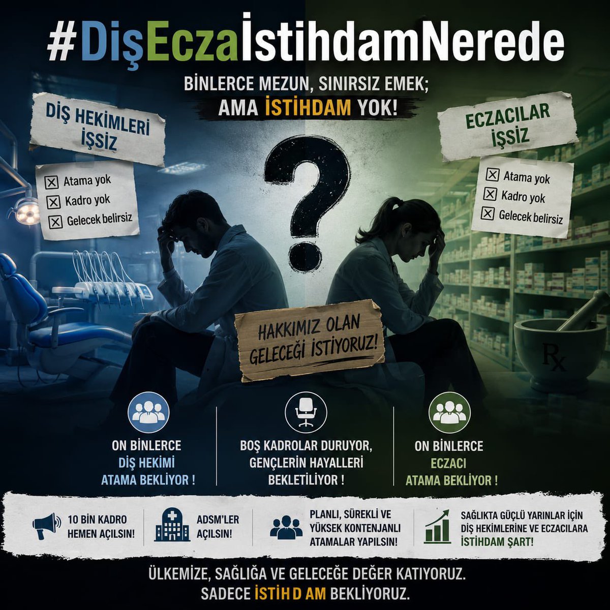mowyy46's tweet photo. Atama istiyoruz, hakkımızı yemeyin artık
#DişEczaİstihdamNerede  
@suayipbirinci @erolozvar  @drmemisoglu @DrYerebakan @RTErdogan 
@memetsimsek 
@tcbestepe @Akparti https://t.co/bL9YSEiq6x