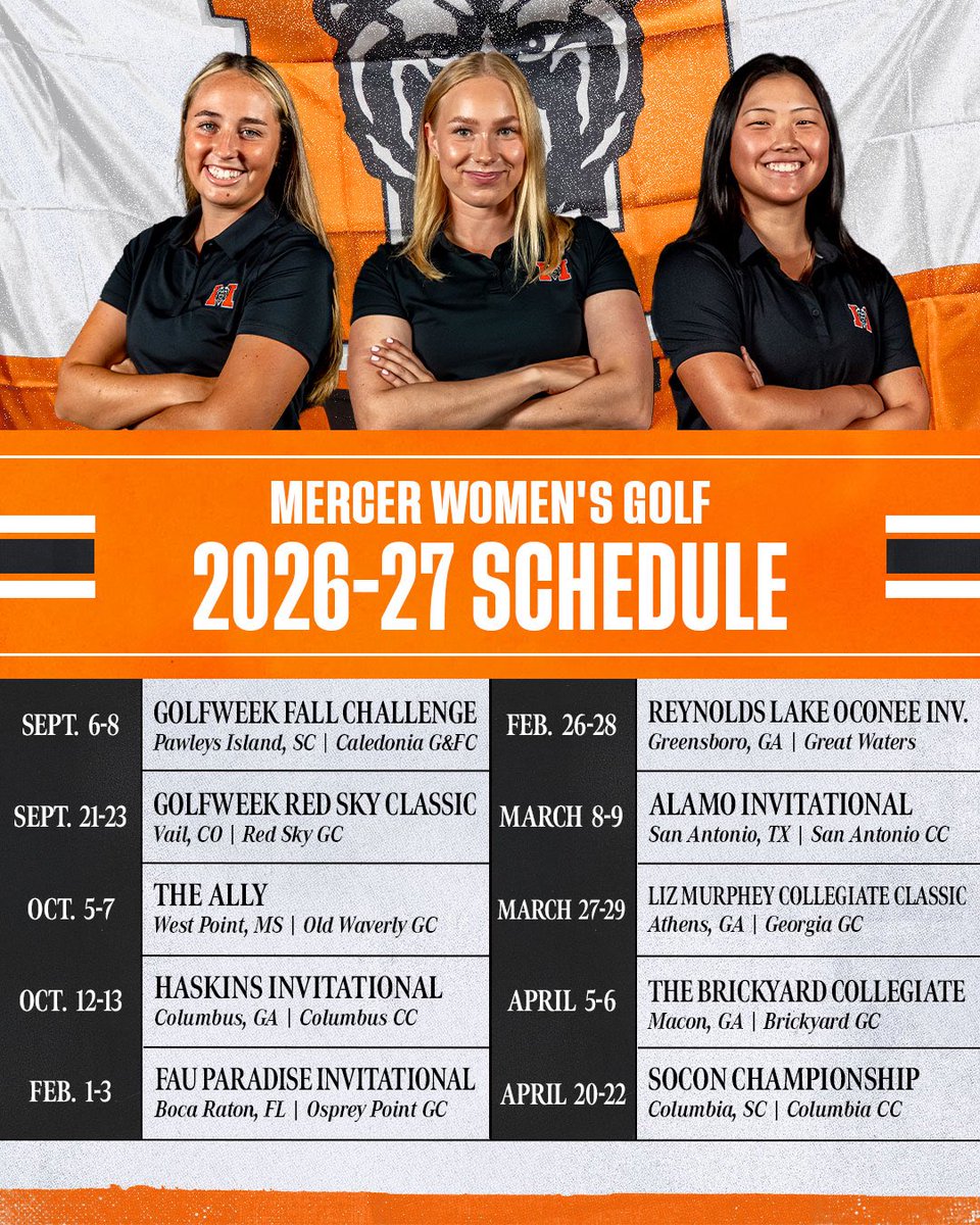MercerWGolf's tweet photo. A new season is almost here. The 2026-27 schedule is set! 📅

#GoBears https://t.co/VavOSdbfN0