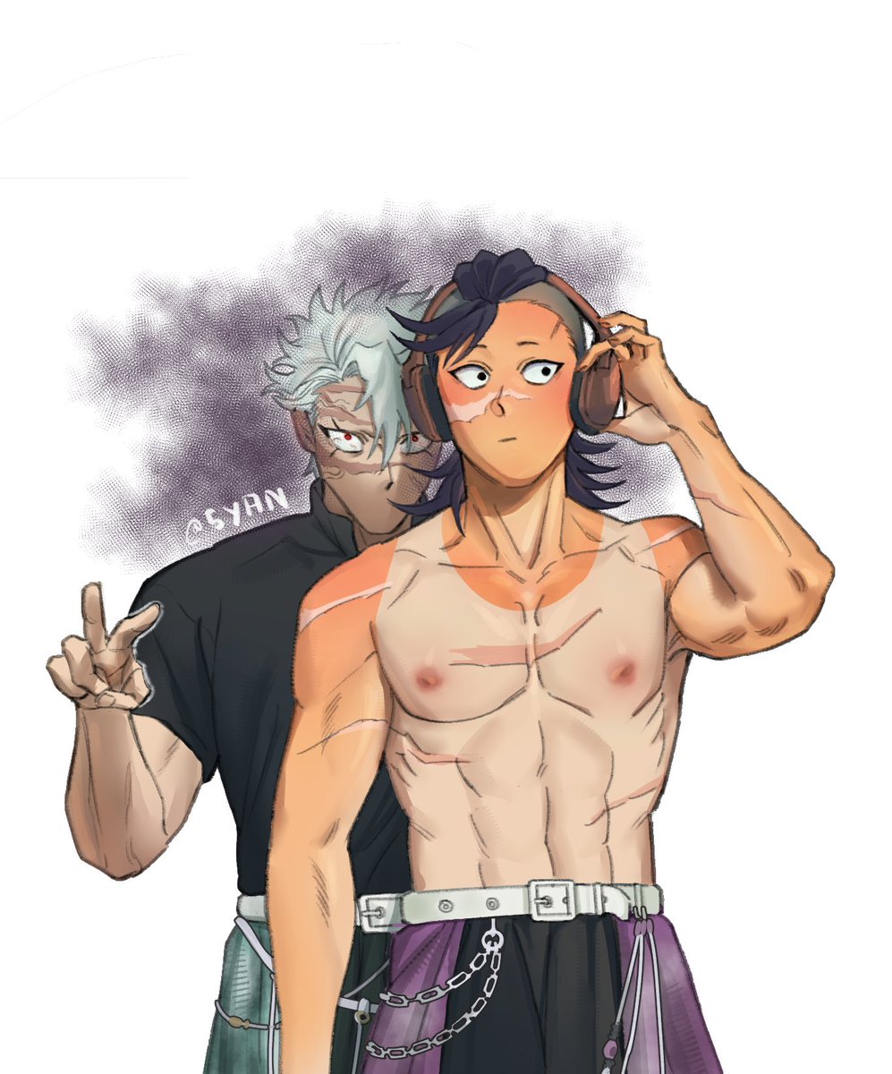 syan_draw's tweet photo. さねげん🍃🍉 sunburn ☀️🌡️🥵 https://t.co/Yva8lEw6ai