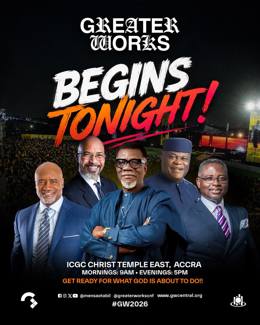 GreaterWorksCnf's tweet photo. The day we have always been waiting for is here, Greater Works 2026. 

Come ready, come with an expectant heart to receive from God in this season. 

#GW2026 https://t.co/vhrINjwZSz