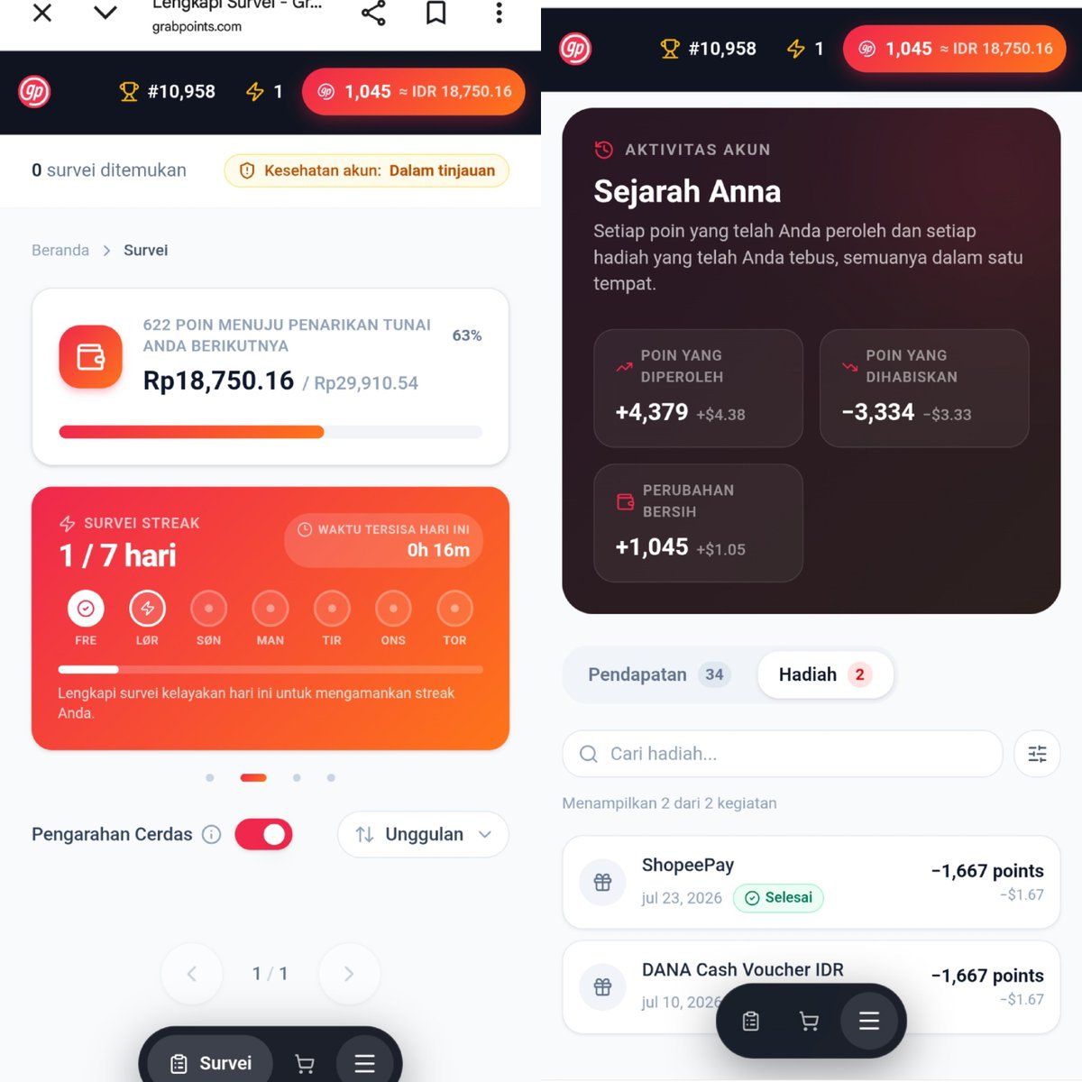 chocolatedutz's tweet photo. @salwaslbl halo kak aku ada nih https://t.co/ZltUmfgyFE, receh sih cuma isi survey gituu tapi lumayan kalo kamu rajinn, aku udah narik 2x ini heheee ini ga berbayar yaa, dan kalo uangnya udah kekumpul bisa langsung di tarik (minimal nariknya di 30k yaa, dan ga perlu undang temen) https://t.co/6BGAPtC5E6