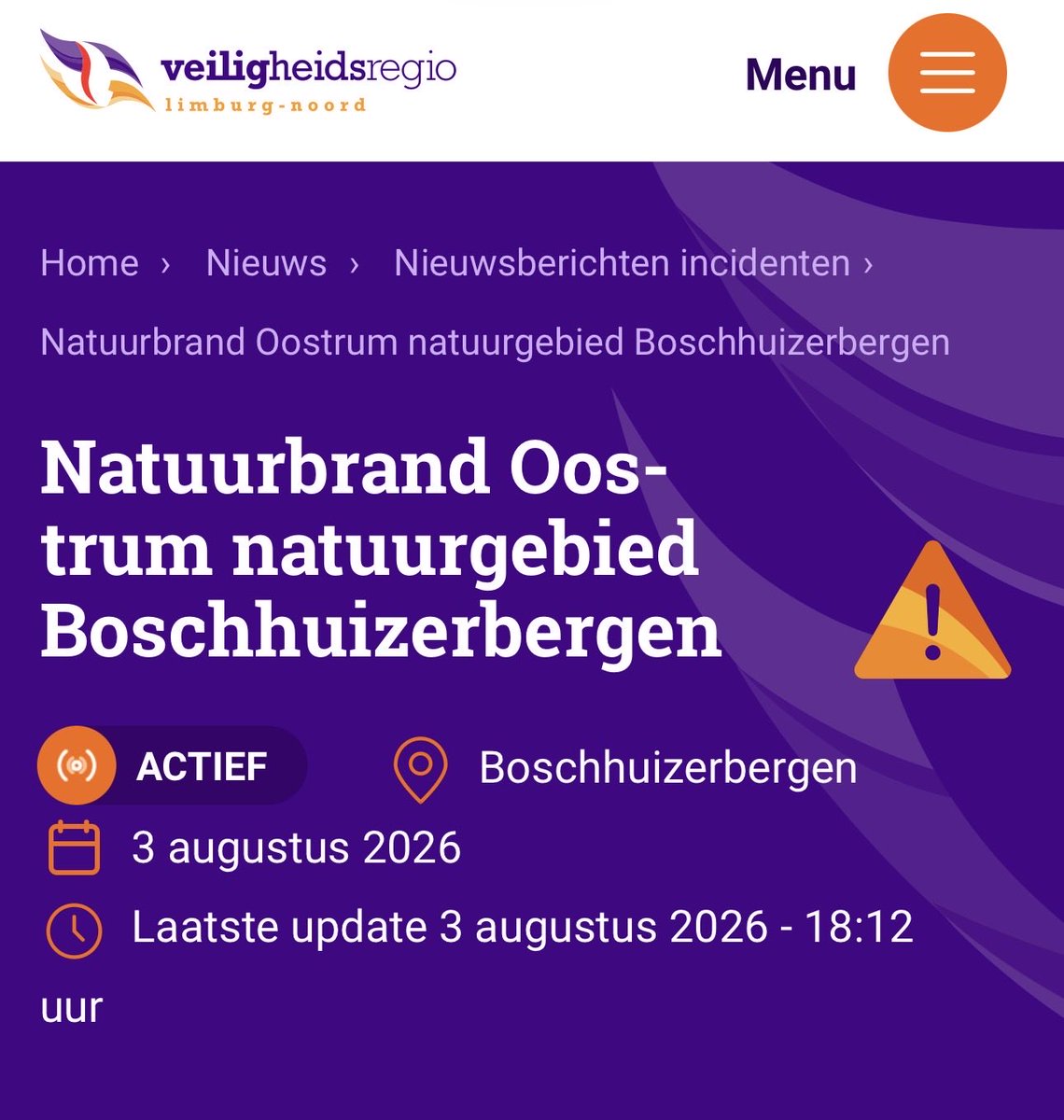 lichtkrant's tweet photo. NL-alert verlopen in #venray volgens de NL-alert app. Volgens de veiligheidsregio niet en is deze nog actief. Hoe kan dit? https://t.co/xjcAmWlqKd