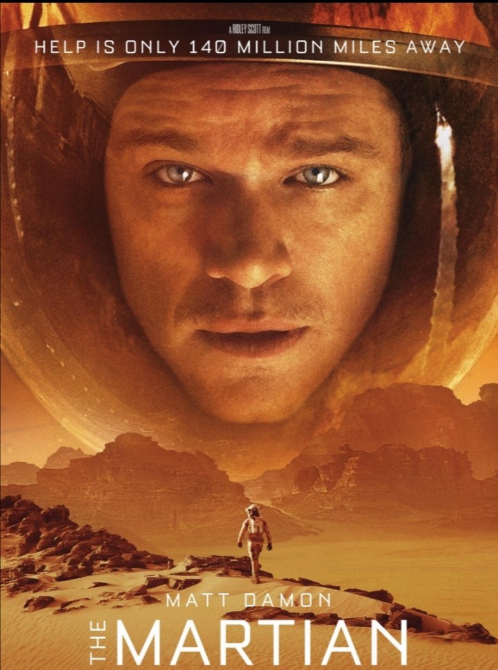 jessyiswet's tweet photo. THE MARTIAN (2015)

After a violent storm forces his crew to evacuate Mars, Astronaut Mark Watney is mistakenly left behind and presumed dead.

Alone on a hostile planet with limited food, water, and supplies, he must use his intelligence, resourcefulness, and determination to survive while finding a way to signal Earth that he's still alive.

As time runs out, an extraordinary rescue mission begins.

A brilliant survival adventure that blends science, suspense, and hope. With outstanding performances and breathtaking visuals

The Martian is one of the greatest space survival movies ever made.