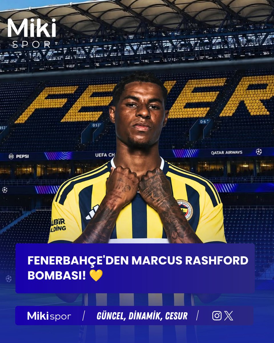 MikiSporr's tweet photo. FENERBAHÇE'DEN MARCUS RASHFORD BOMBASI! 💛💙

     Sarı-lacivertlilerin, İngiliz yıldızı Türkiye'ye getirmek adına önemli bir bütçe ayırmaya hazır olduğu ve Rashford'ın temsilcileriyle ilk temasların kurulduğu öne sürüldü.⭐ Kanat transferinde tek hedef Rashford değil. Fenerbahçe'nin listesinde Rafael Leão ve Ismaïla Sarr da yer alıyor. Milan'ın Leão için kiralama teklifine sıcak bakmadığı belirtilirken, yönetimin alternatif isimler üzerinde de çalışmalarını sürdürdüğü ifade ediliyor.

     İsmail Kartal, Şampiyonlar Ligi hedefi doğrultusunda yıldızlarla güçlendirilmiş bir kadro istiyor.