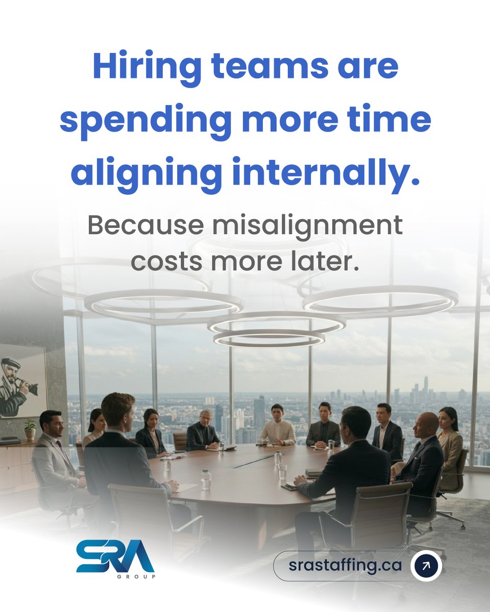 _SRAGroup's tweet photo. The best hiring decisions rarely begin with technology. They begin with alignment. When expectations are clear, everything else moves faster. Great hiring starts with great conversations.

#Hiring #Leadership #TalentStrategy #SRAGroup https://t.co/gh1sXq1PSG