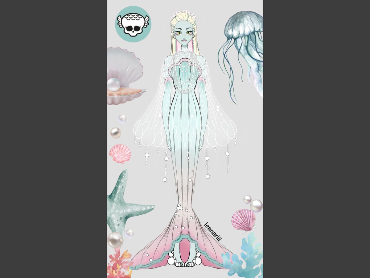 leanariii's tweet photo. My take on a Lagoona design for a fashion line kinda like fang vote!!

#monsterhigh #lagoonablue https://t.co/rYZqv719e1