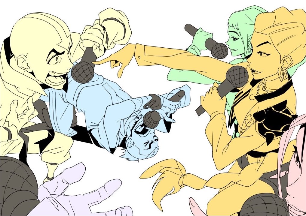 AANGTRUTHER's tweet photo. the concept of aang and rumi having a karaoke off 😭 https://t.co/jUKgxO4YRN
