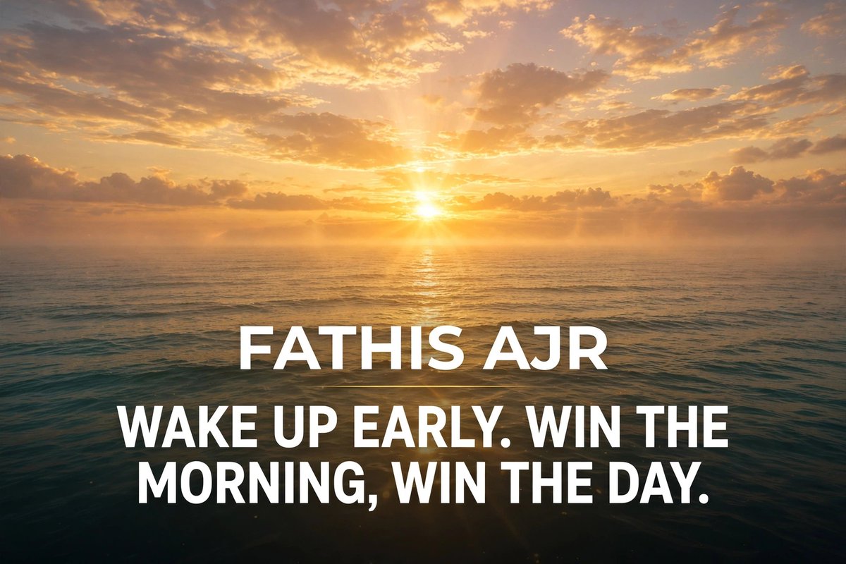 adhanef's tweet photo. Fathis ajr will be built in the quiet hours before sunrise. Waking up early tomorrow gives you 2 extra hours where no messages, no noise, no distractions — just pure focus on your project. https://t.co/fN6EWgS0t4
