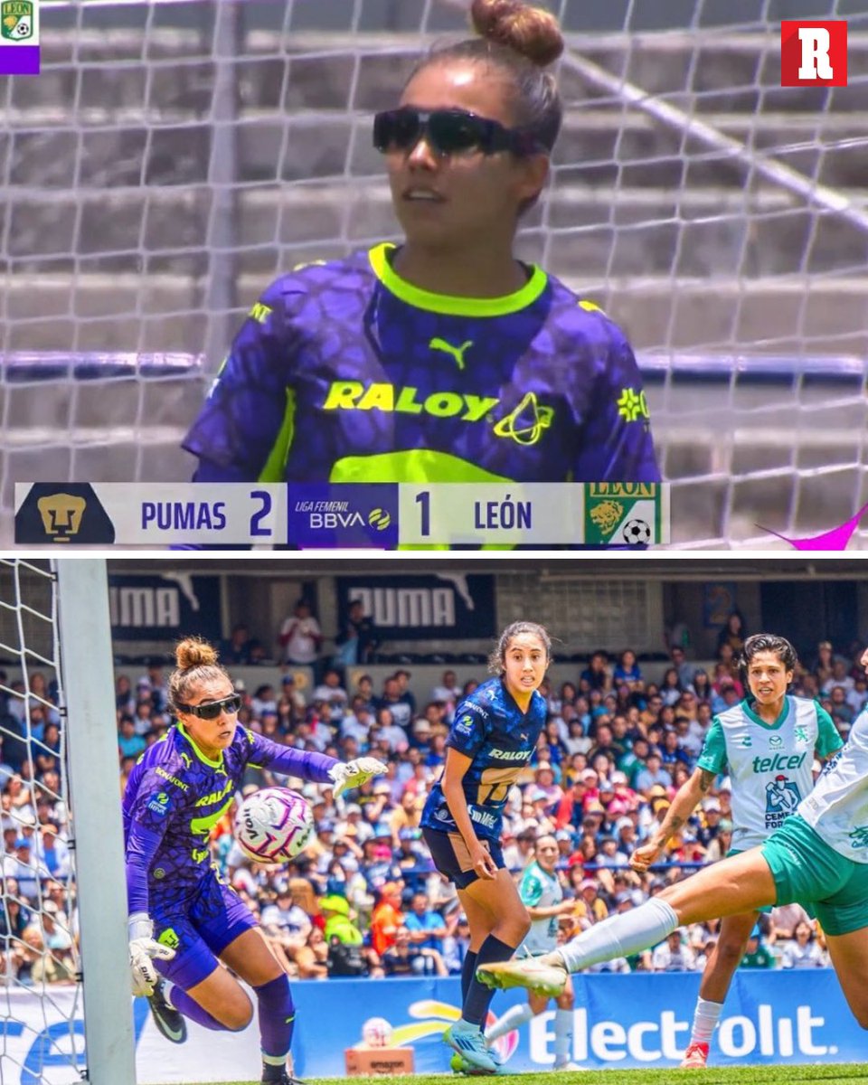 record_mexico's tweet photo. ¡QUÉ GRAN EJEMPLO! 👏🔥

La portera de Pumas Femenil juega con estos lentes por un desprendimiento de retina que sufrió.

Apenas tiene 21 años y está defendiendo el arco como toda una guerrera. https://t.co/PcpDP4l8oj