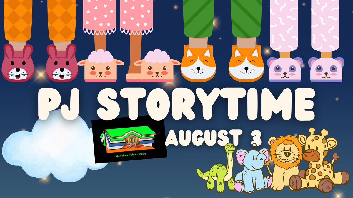 SHPublicLibrary's tweet photo. Join us tonight at 6pm as we say goodnight to Family Storytime for the summer. Wear your fluffiest slippers, your comfiest P.J.s, and bring your coziest stuffie friend along for the fun.

There will be a half-hour of stories, movement, and bedtime songs with Miss Jana. https://t.co/b5uZtXr1zP
