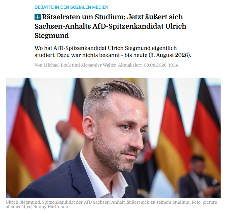 PeterBorbe's tweet photo. Bei der aktuellen Diskussion über das Studium von Ulrich Siegmund fällt mir immer ein, dass anderswo sogar Ministerpräsidenten trotz einer kapitalen Plagiatsaffäre weitermachen können, als wenn nichts wäre. #Mettbrötchen https://t.co/dMN90eJ8eF