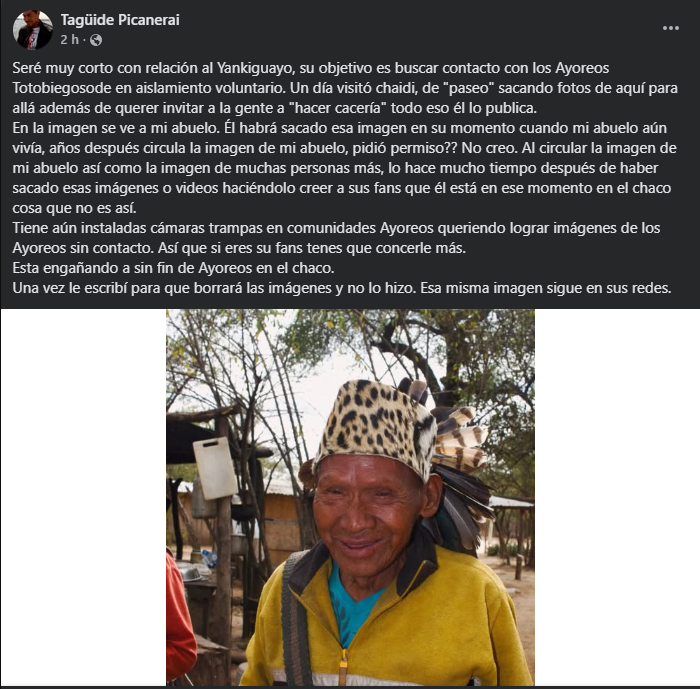 Drunken_Forest's tweet photo. Queja de un miembro de la comunidad ayoreo sobre el comportamiento de "Yankiguayo", saben que nunca van a ver en sus publicaciones? Las palabras de los propios indígenas hablando de su situacion e intereses, porque no les interesa, solo son una utilería para hacer videos virales https://t.co/VJWnf2tnxh