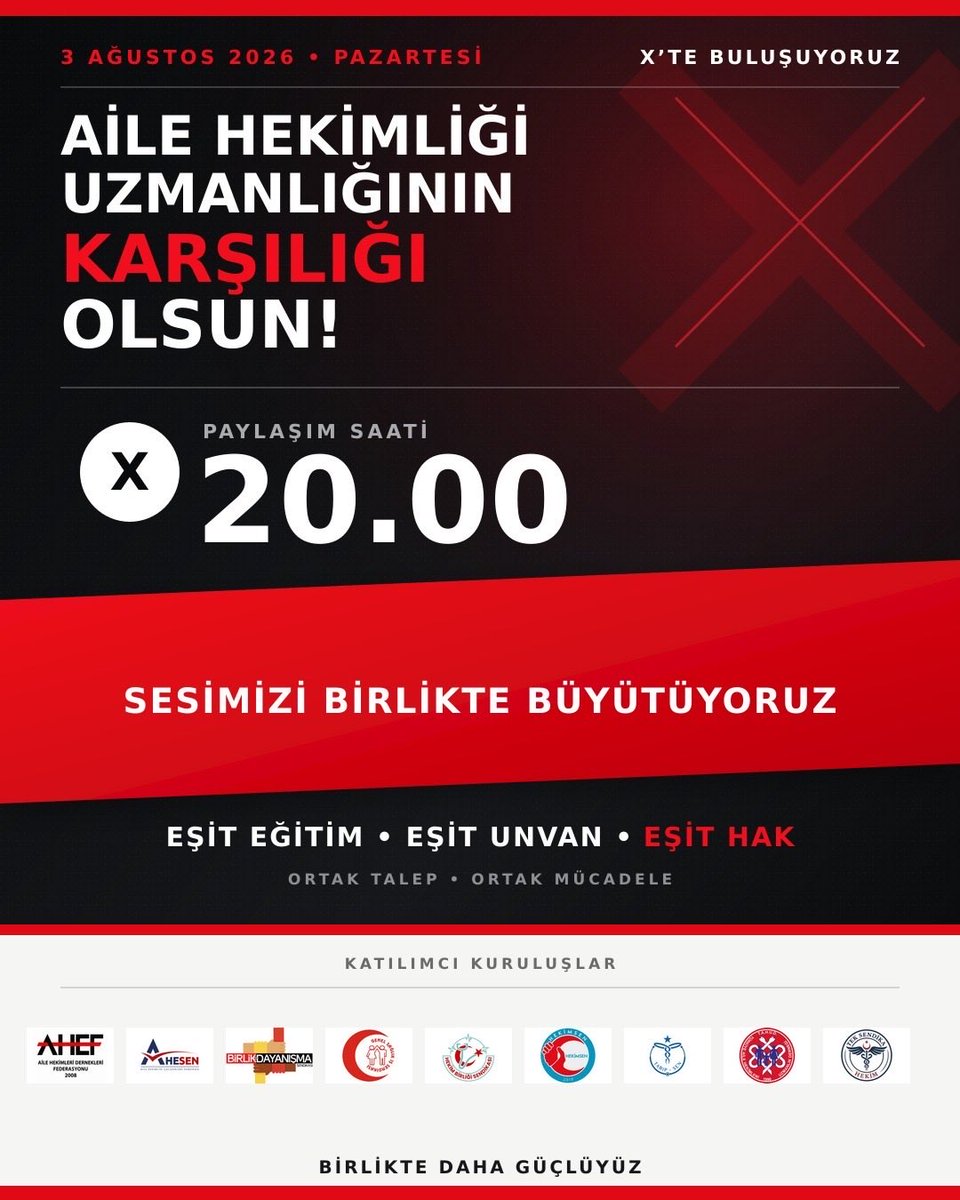 hekimsen's tweet photo. 📌 AİLE HEKİMLİĞİ UZMANLIĞI GÖRMEZDEN GELİNEMEZ

Güçlü birinci basamak sağlık sistemi; hekimlerin emeğinin, bilgisinin ve uzmanlığının karşılık bulmasıyla mümkündür.

Aile hekimliği uzmanları; koruyucu sağlık hizmetlerinden kronik hastalıkların takibine, akılcı ilaç kullanımından etkili sevk sisteminin kurulmasına kadar çok önemli görevler üstlenmektedir. Buna rağmen mevcut ödeme sistemi, uzmanlık eğitimini ve kadro unvanını yeterince dikkate almamaktadır.

Uzmanlık farkının yalnızca sınırlı bir nüfus puanına yansıtılması, yıllarca süren eğitimi ve artan mesleki sorumluluğu karşılamamaktadır. Birim nüfuslarının azaltılması ve gelirlerin giderek performansa bağlı hâle getirilmesi ise temel hakedişleri zayıflatmaktadır.

Taleplerimiz nettir:

✅ Uzmanlık farkı tüm ödeme kalemlerine yansıtılmalıdır.
✅ Teşvik ve ek ödeme oranları uzmanlık eğitimi dikkate alınarak yeniden düzenlenmelidir.
✅ Nüfus puanları ve hasta katsayıları artırılmalıdır.
✅ Temel gelir güvenceli ve öngörülebilir olmalıdır.

Aile hekimliği uzmanlığını değersizleştiren değil, teşvik eden adil bir sistem kurulmalıdır.

Sen de #UzmanlaraEşitlik diyerek bu haklı mücadeleye destek ver!

#UzmanlaraEşitlik
#HEKIMSEN
#AileHekimligi
#sağlıkbakanlığı