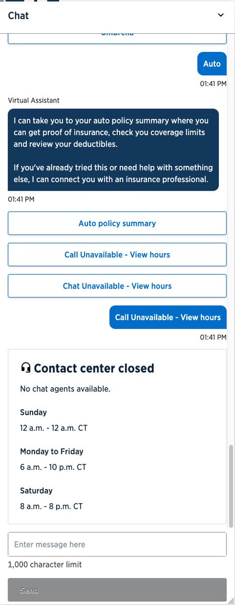 cfeduke's tweet photo. @USAA it was 12:41pm CT... and there's no number to call, nobody to email, ridiculous https://t.co/MBctCGtPsk