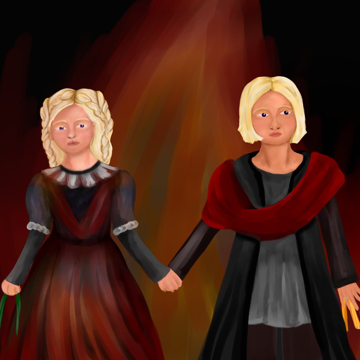 Narlynnlv's tweet photo. It's an old drawing, but I'm too impatient to move on without sharing it.

Aegon and Jaehaera https://t.co/sQ60lVzXaT