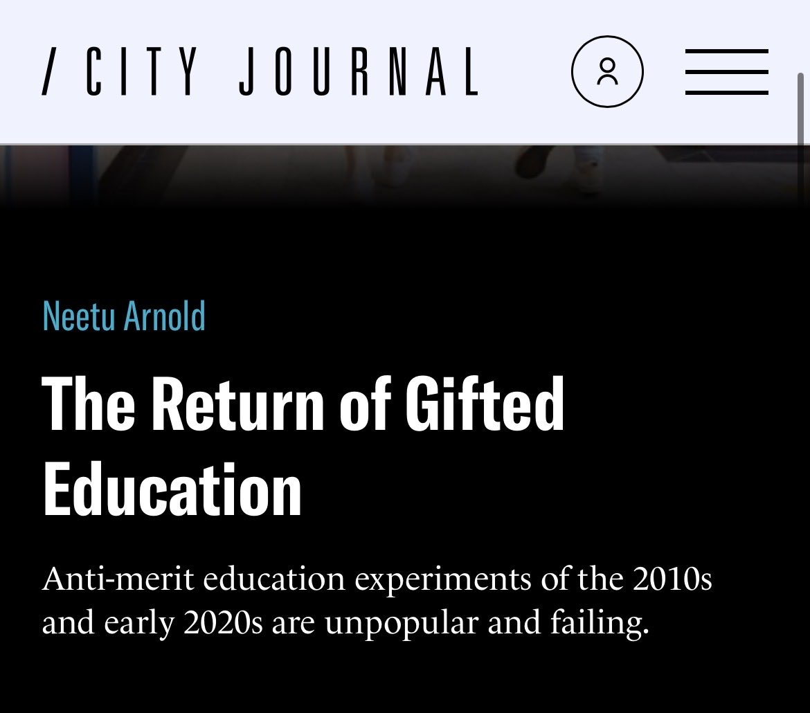 neetu_arnold's tweet photo. As I wrote in @CityJournal, the anti-merit experiments of the 2010s and early 2020s have failed

High-achieving students lose educational opportunities. Expecting them to “just deal with it” wasn’t a sustainable approach https://t.co/hlrcsB9DBi