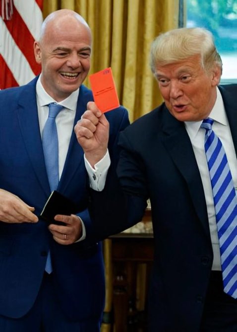 theMadridZone's tweet photo. 🚨💣 BREAKING: Donald Trump will do EVERYTHING to KEEP Gianni Infantino as FIFA President. @TeleFootball https://t.co/D5cwosGdEA
