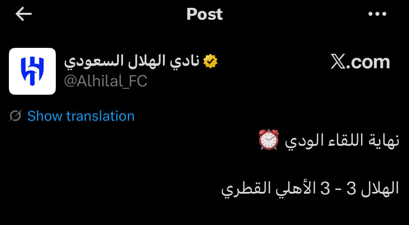 saratarj's tweet photo. المشجع الهلالي يحاول ينسى تعادلات الموسم الي راح 

نتائج الودية: https://t.co/K0JrsOjXgO