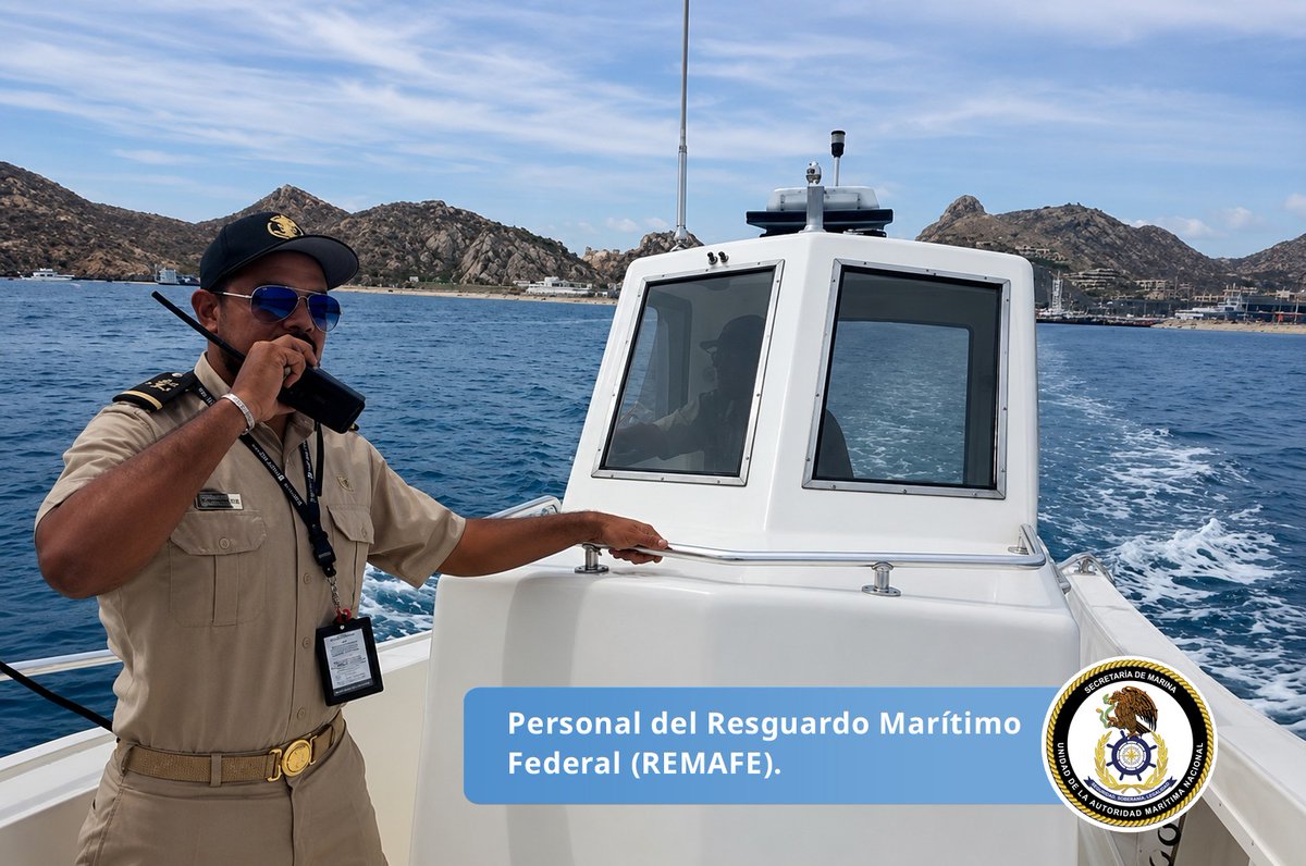 SUBSEAMP's tweet photo. La #SecretaríadeMarina fortalece de manera permanente la seguridad marítima mediante acciones enfocadas en la protección de la vida humana en el mar, la vigilancia de la navegación y el cumplimiento de la normatividad vigente.
Asimismo, el Resguardo Marítimo Federal #REMAFE, adscrito a las Capitanías de Puerto, realiza labores de vigilancia, inspección de embarcaciones menores, verificación del equipo de seguridad, supervisión de capacidades autorizadas y protección del medio marino, con el propósito de fortalecer la seguridad en los recintos portuarios y las aguas nacionales.
#SeguridadMarítima
#AutoridadMarítimaNacional
