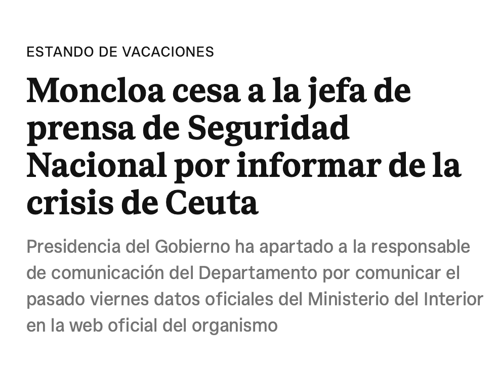 crpandemonium's tweet photo. Cesada por decirle la verdad a los españoles. 

Los únicos que pierden su cargo en el sanchismo son los que hacen algo bien. Los incompetentes, los corruptos y los mentirosos tienen el cargo garantizado. https://t.co/D45JSxhowk