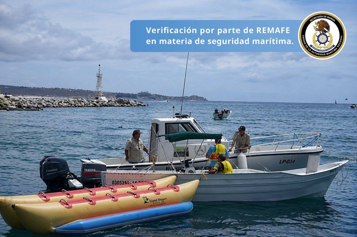 SUBSEAMP's tweet photo. La #SecretaríadeMarina fortalece de manera permanente la seguridad marítima mediante acciones enfocadas en la protección de la vida humana en el mar, la vigilancia de la navegación y el cumplimiento de la normatividad vigente.
Asimismo, el Resguardo Marítimo Federal #REMAFE, adscrito a las Capitanías de Puerto, realiza labores de vigilancia, inspección de embarcaciones menores, verificación del equipo de seguridad, supervisión de capacidades autorizadas y protección del medio marino, con el propósito de fortalecer la seguridad en los recintos portuarios y las aguas nacionales.
#SeguridadMarítima
#AutoridadMarítimaNacional
