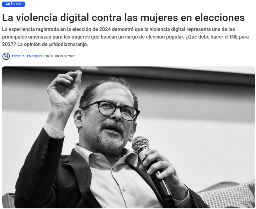 emeequis's tweet photo. 📱 La violencia digital gangrena la equidad electoral: según datos del INE, el 92.2% de los ataques detectados contra candidatas en X corresponden a violencia simbólica, enfocada en desacreditar su vida personal y apariencia física. Un texto de @fdodiaznaranjo 👇 https://t.co/7rXVfgBSNK