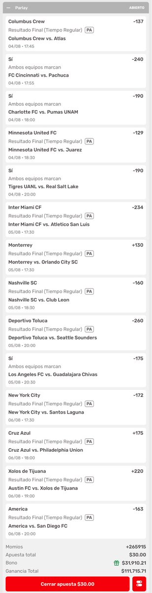 GullitPicks's tweet photo. ¿Parlay del Pueblo para la Leagues Cup? 👀