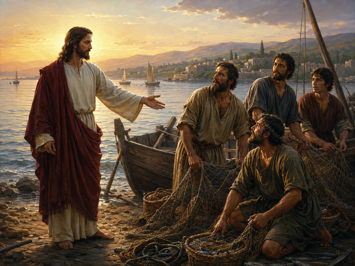 MattMeyer007's tweet photo. Called by the Shore

Beside the Sea of Galilee, an ordinary day becomes a sacred turning point as Jesus calls fishermen to follow Him in faith.

Created by Matthew Meyer https://t.co/qW6JKzE5ci