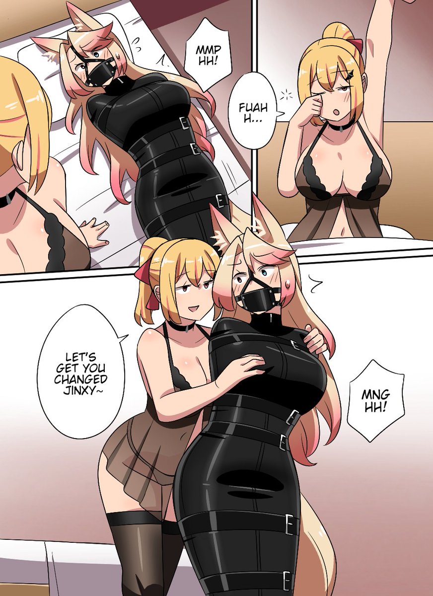 SuperTim12000's tweet photo. This is the daily routine for how Tsuki takes care of her pets (rotation based system she can only personally handle so many of course~ 😉)

Today's special pet is bodypillow #502 aka Jinxy 😘

Collab comm with @xgazgearx from @IMBsengirls 🥰

Pages 1-4. Page 5 below ⬇️ https://t.co/NwGRGv9UBe