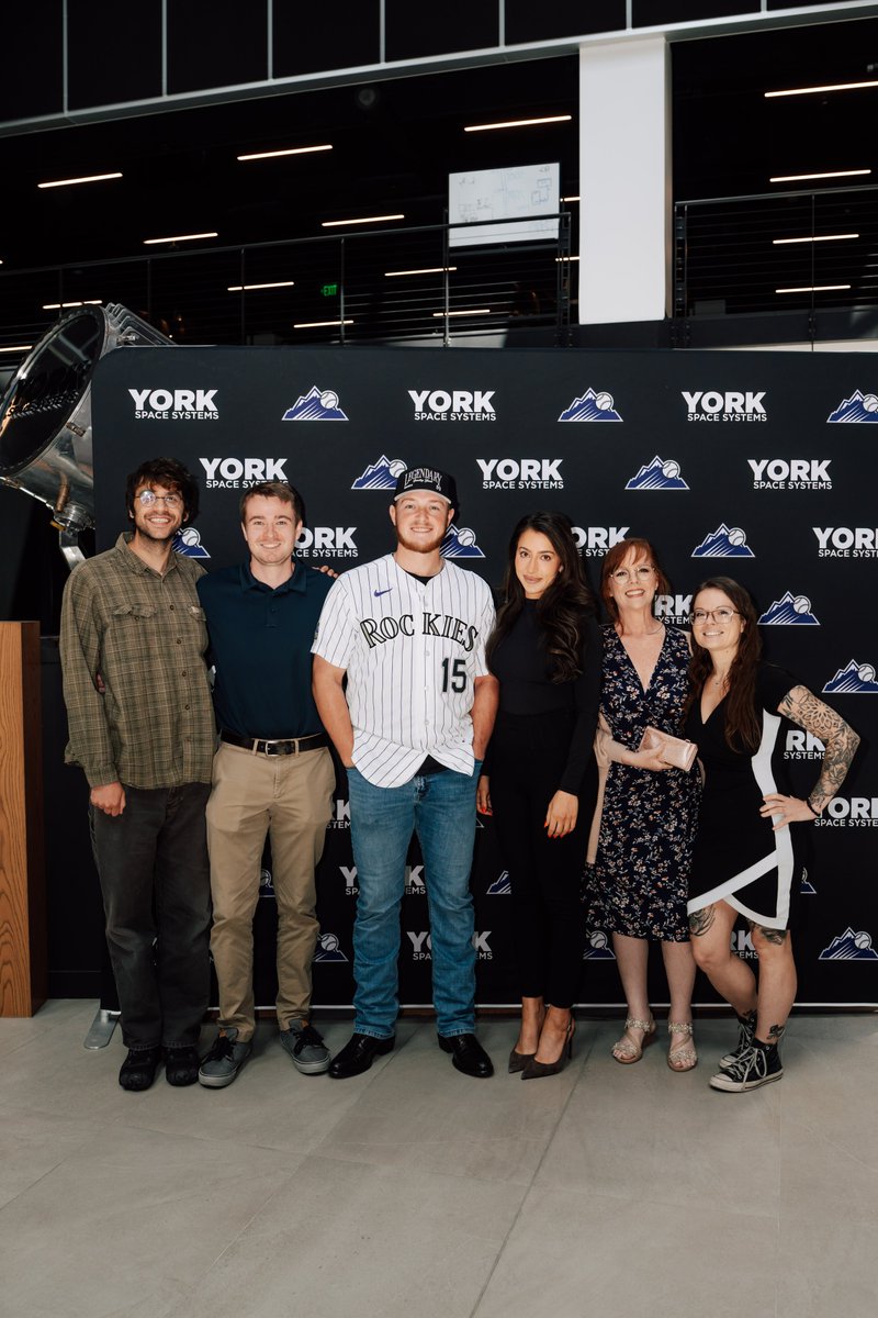 YorkSpaceSystem's tweet photo. Big thanks to @Rockies All-Star catcher @HunterGoodman35 for visiting York HQ last week. Autographs, photos, and a lot of smiles! Exactly the kind of experience we love bringing to our team through our partnership with the Rockies. https://t.co/mf2jJNe6QD