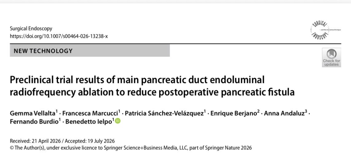 HpbMar's tweet photo. Excited to share our latest study on @SurgEndosc ! 
A promising new strategy to prevent #POPF. 🚀

🔗 https://t.co/3dWIv8B3WE

#PancreaticSurgery #HPB #SurgicalInnovation https://t.co/wtAK41g4cc