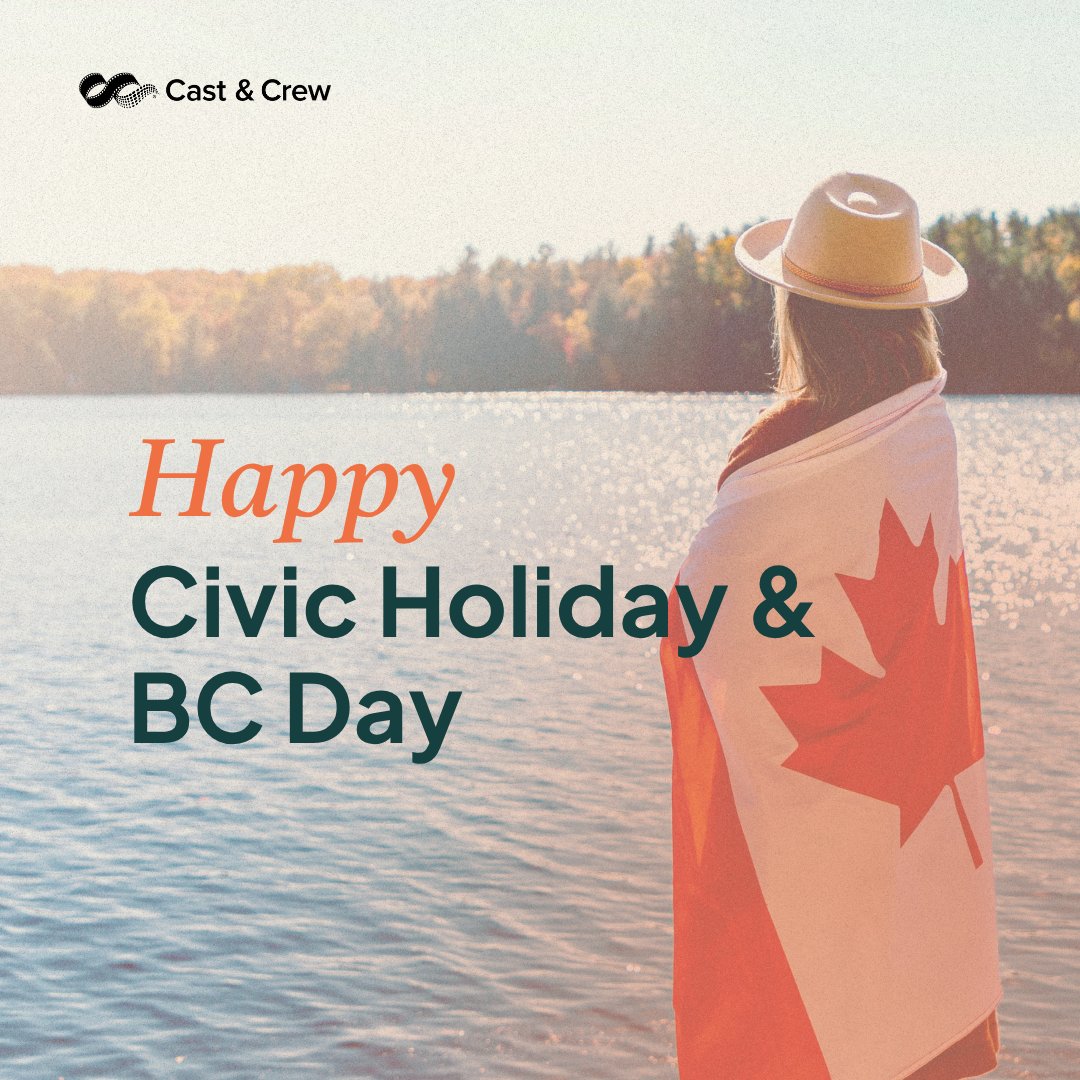CastCrewHQ's tweet photo. Happy Civic Holiday and BC Day to our Canadian team members, clients, and partners enjoying the long weekend. Enjoy the extra day off! #CivicHoliday #BCDay https://t.co/svL9D33hMX