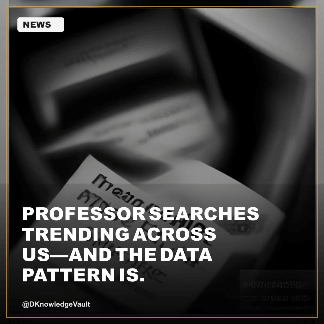 DKnowledgeVault's tweet photo. Professor searches trending across US—and the data pattern is worth decoding. Analysis: academic hiring cycles, tenure debates, or major institutional news driving renewed interest in academia and teaching paths. Search behavior clusters around semester starts and policy announc…