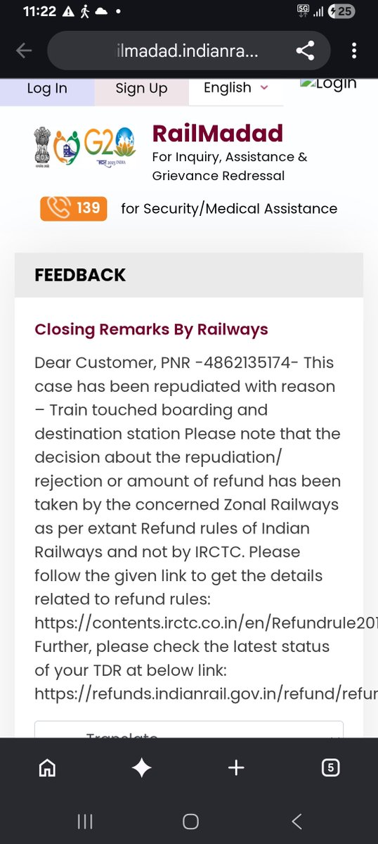 kkg92's tweet photo. @RailMinIndia @SWRRLY @GMSRailway Sir, Train 16512 was short terminated on 1 August at KBPR. TDR is rejected with reason Train has touched destination. But this is contradicting to the message sent by Indian Railways.
Complaint on @RailMadad has not helped. Please look into this. https://t.co/pI41a1qNke
